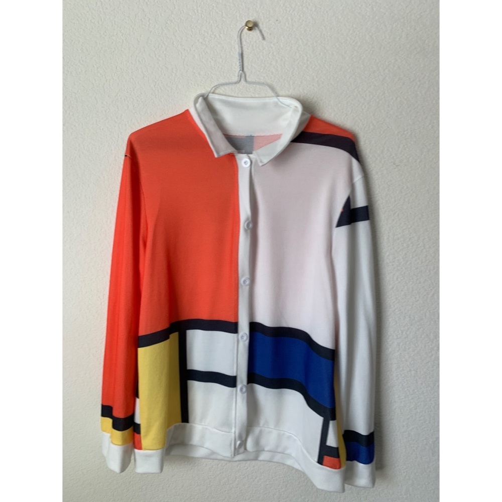 Unisex Casual Abstract Pattern Sweater.